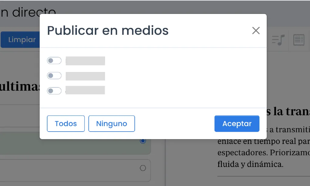 Compartir con varios medios